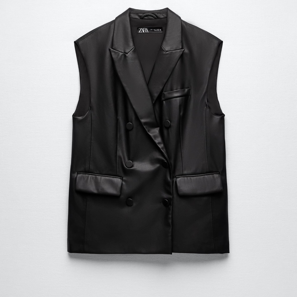 Faux leather vest